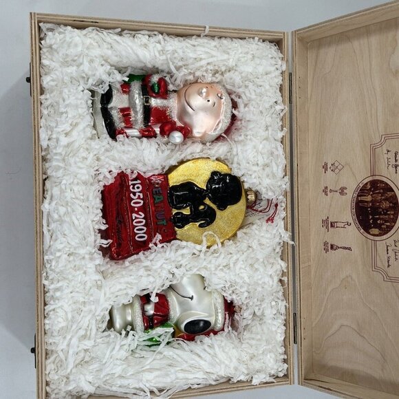Peanuts 50th Anniv Ltd Ed Ornament Polonaise Kurt Adler Snoopy Charlie Brown - Picture 5 of 16